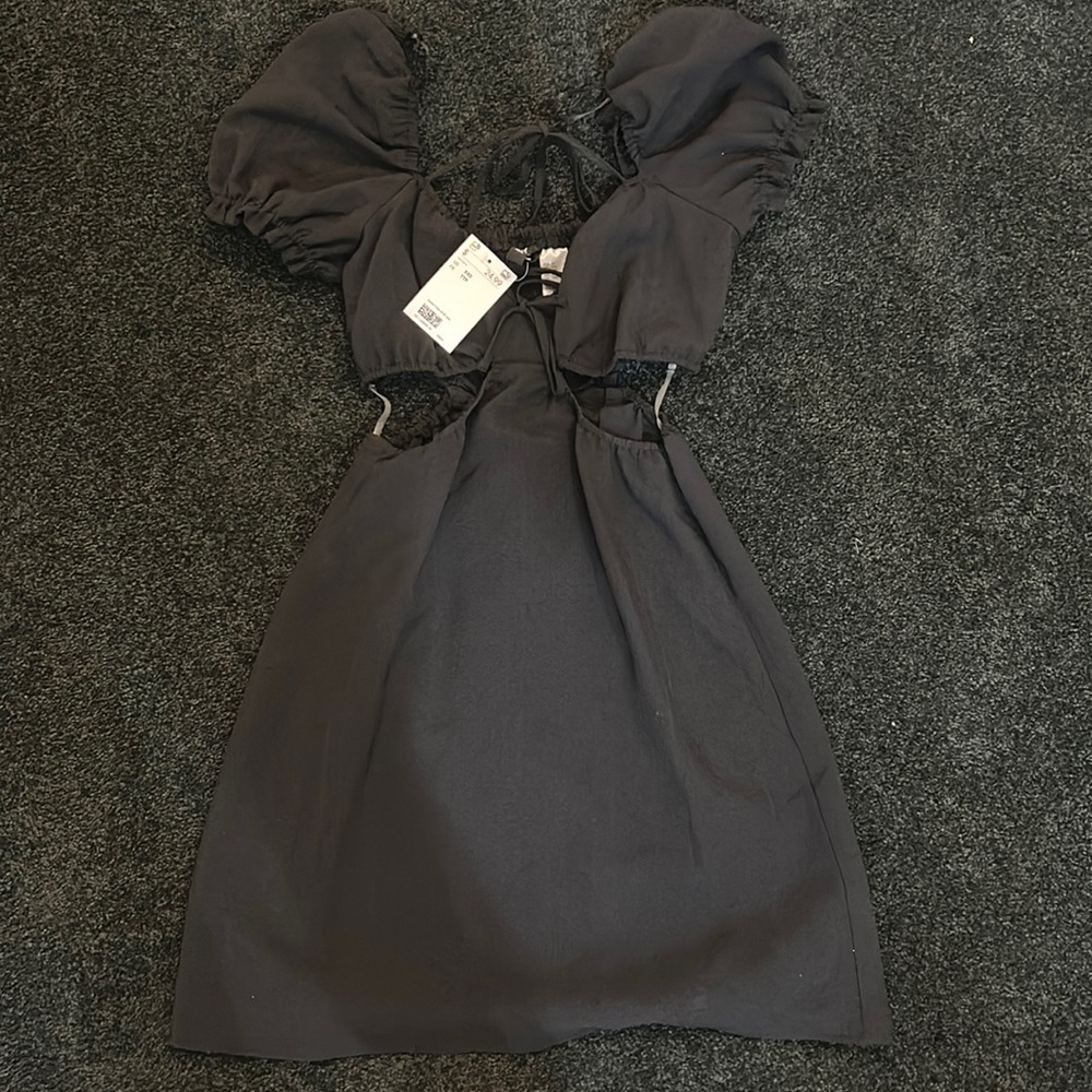 black cut out sun dress